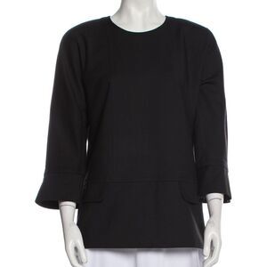 Longchamp Black 3/4 Sleeve Blouse